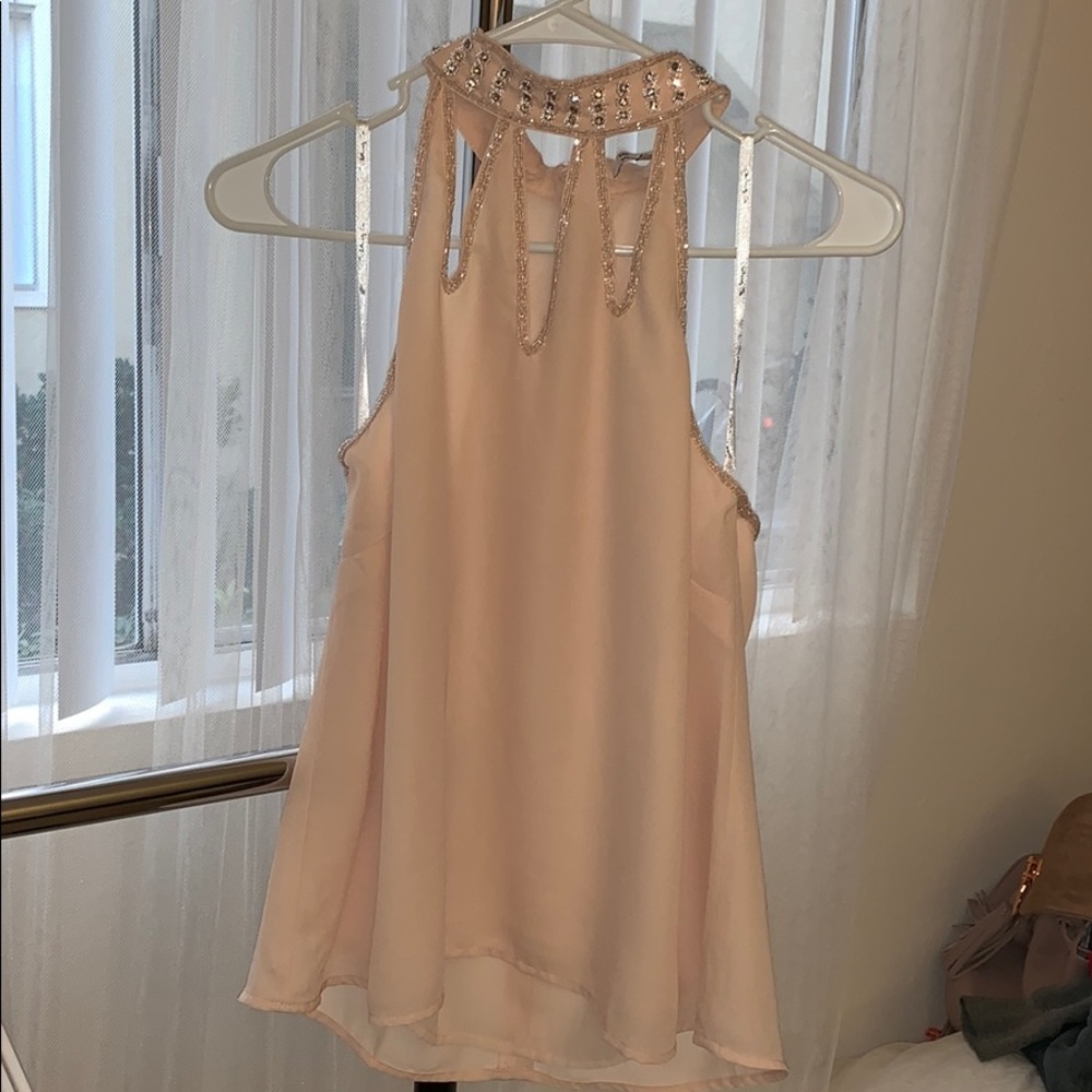 Beaded high neck top